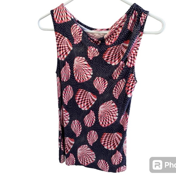 Lilly Pulitzer Tops - LILLY PULITZER Great Escape Blue Pink Seashell Print Sleeveless Top XS. Vintage